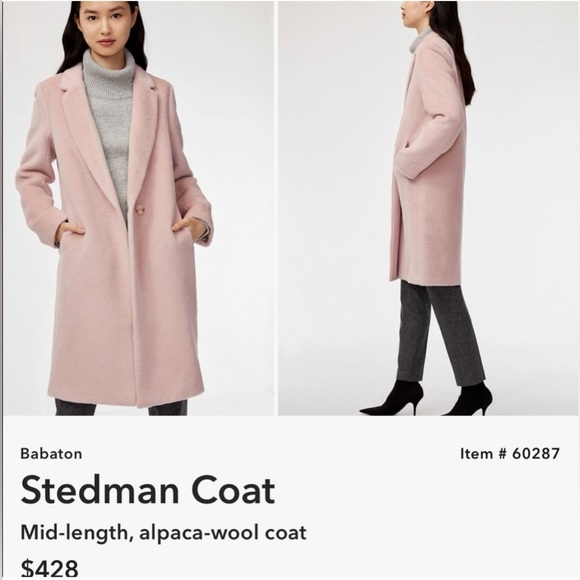 Babaton Jackets & Blazers - Aritzia Babaton Stedman Teddy Coat Mauve Rose Pink Large Wool Alpaca